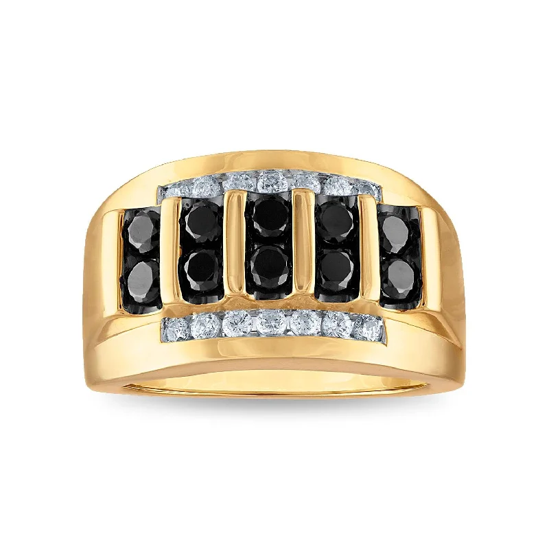 Unique Couples Rings-1-1/2 CTW Diamond Ring in 10KT Yellow Gold