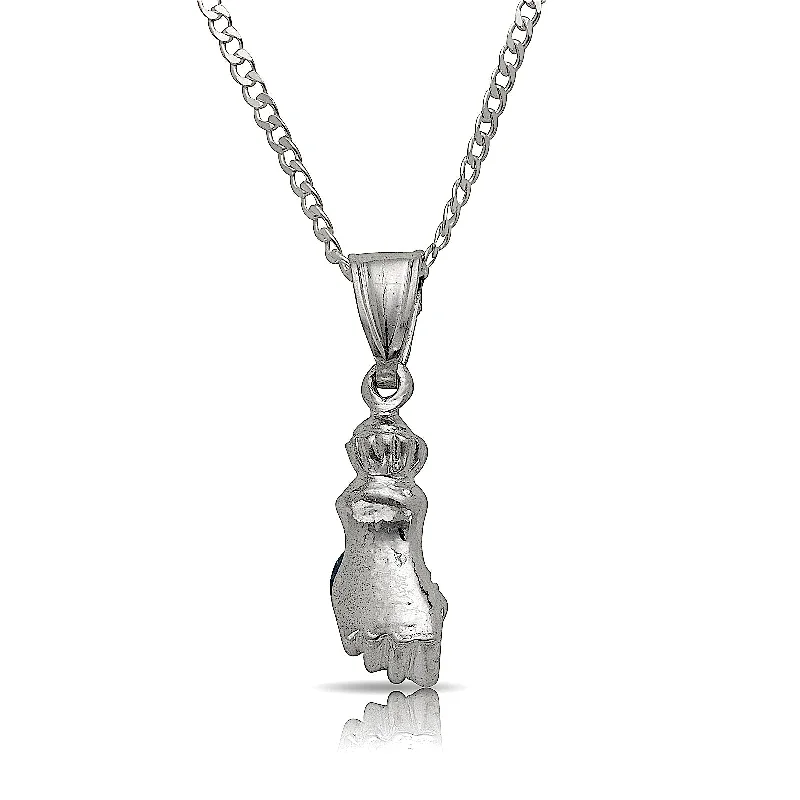 Classic Chain Necklace-Fist .925 Sterling Silver Pendant Necklace