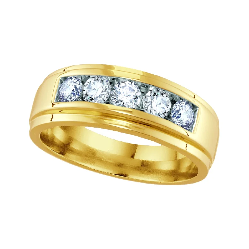 Men's Wedding Ring-3/4 CTW Diamond Wedding Ring in 10KT Yellow Gold