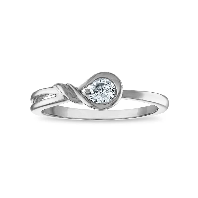 Gold Birthstone Ring-LoveSong EcoLove 1/4 CTW Lab Grown Diamond Promise Ring in 10KT White Gold