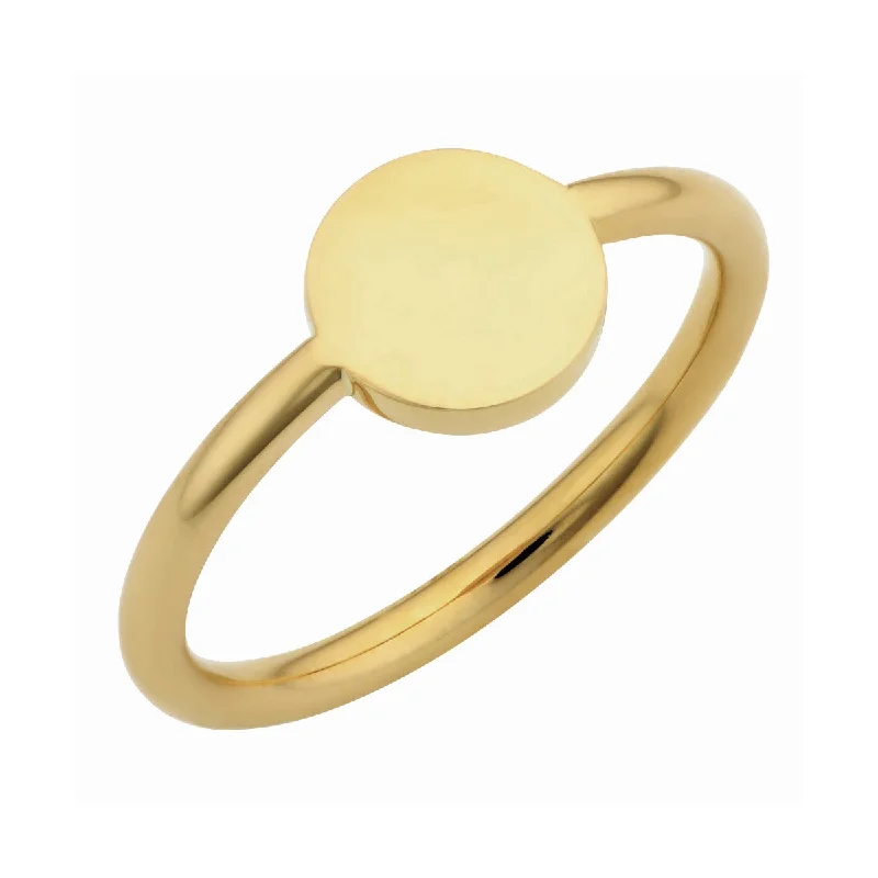 Round Cut Diamond Ring-10KT Yellow Gold Fashion Ring