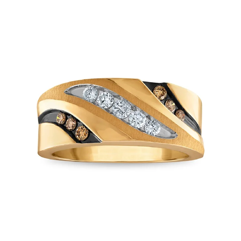 Custom Promise Ring for Women-1/2 CTW Diamond Wedding Ring in 10KT Yellow Gold