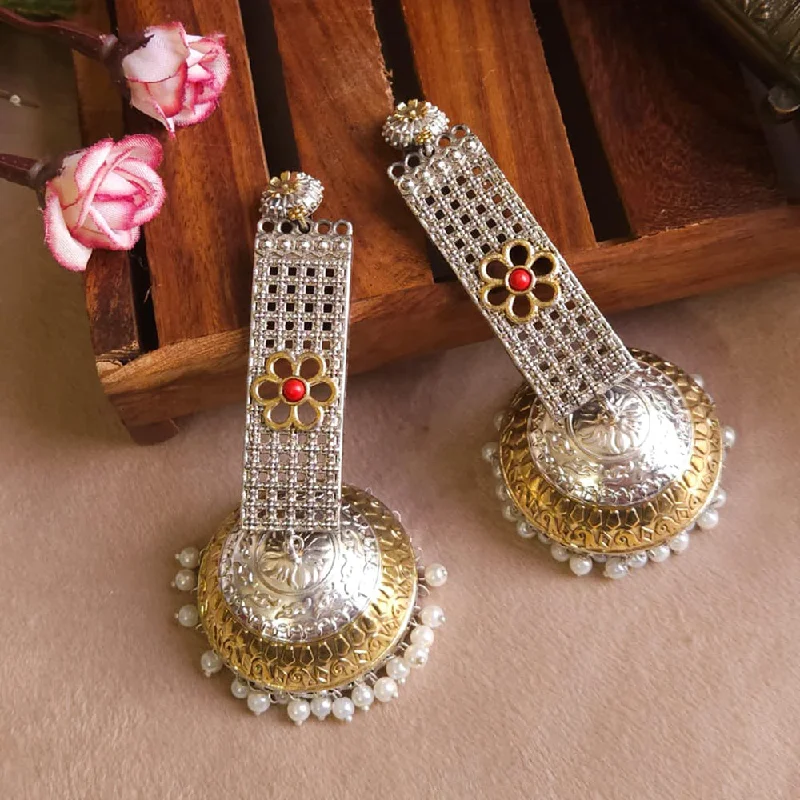 Trendy Hoop Earrings-FS Collection Gold Plated Jhumki Earrings