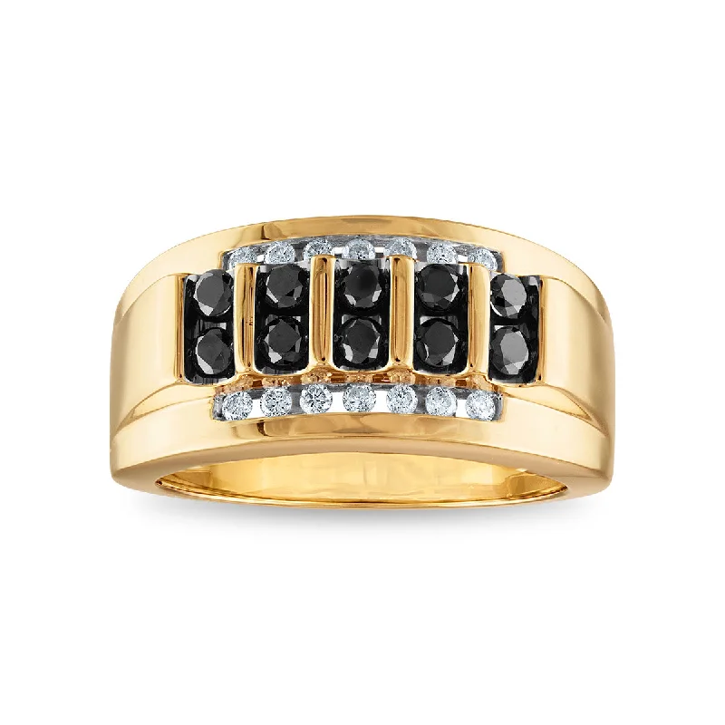 Two-Tone Engagement Ring-3/4 CTW Diamond Ring in 10KT Yellow Gold