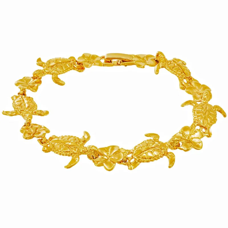 Gold Link Bracelet for Women-Lucky Turtle Bracelet