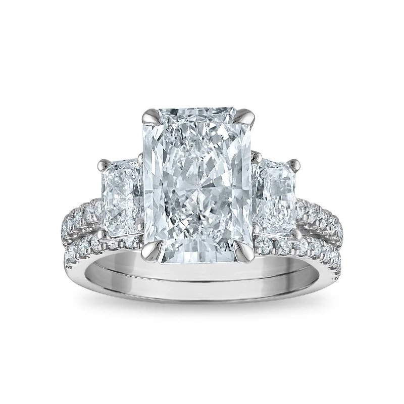 Unique Sapphire Ring-Signature EcoLove Diamond Dreams 5-1/3 CTW Lab Grown Diamond Bridal Set in 14KT White Gold