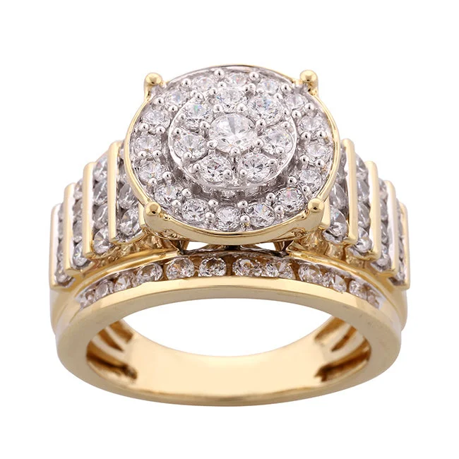 Chunky Gold Ring-Red Hot Deal  2 CTW Diamond Engagement Ring in 10KT Yellow Gold