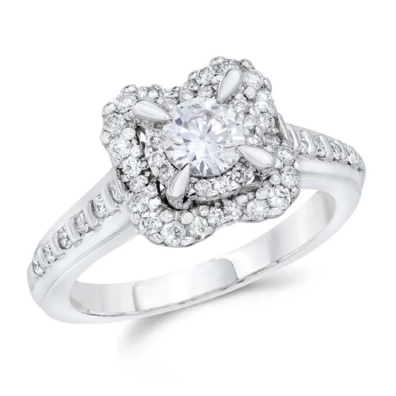 Custom Engagement Ring with Birthstone-Signature Diamond Dreams 1 CTW Diamond Engagement Ring in 14KT White Gold