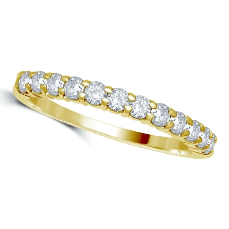 Women’s Ring with Gemstones-1/2 CTW Diamond Wedding Ring in 14KT Yellow Gold