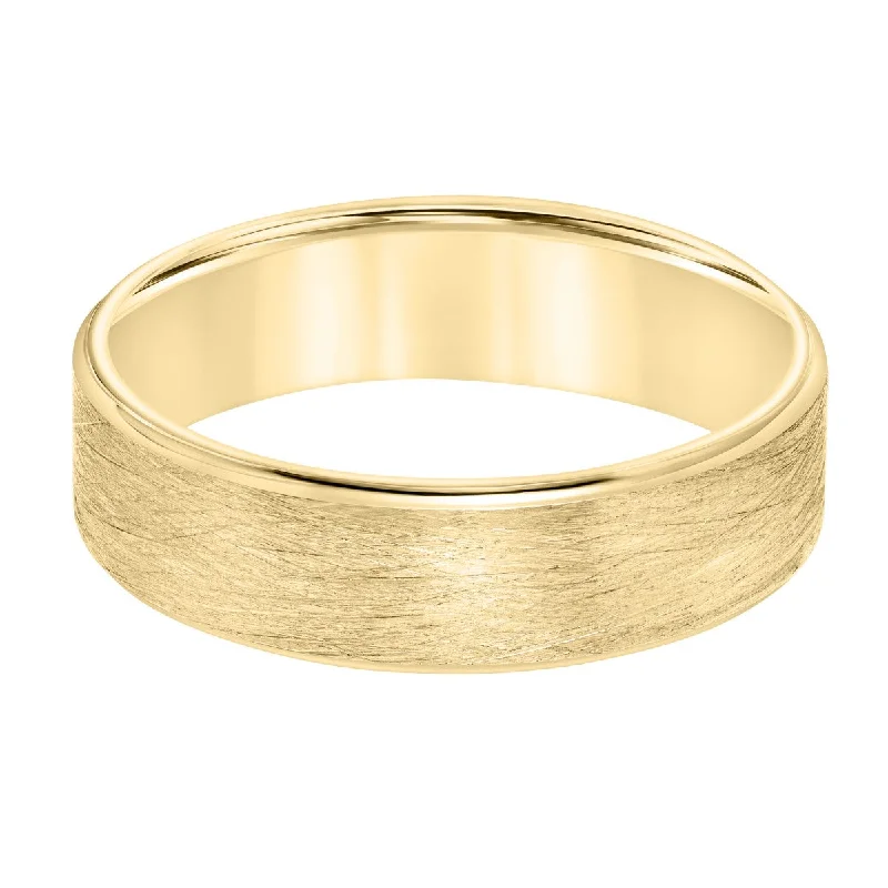 Custom Titanium Ring-6MM Wedding Ring in 10KT Gold. Size 10