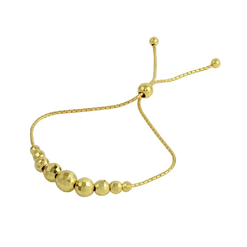 Bohemian Cuff Bracelet-Gold Plated 925 Sterling Silver DC Beaded Lariat Bracelet - DIB00025GP