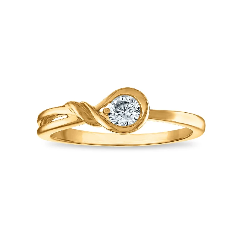 Customizable Wedding Ring-LoveSong EcoLove 1/4 CTW Lab Grown Diamond Infinity Ring in 10KT Yellow Gold