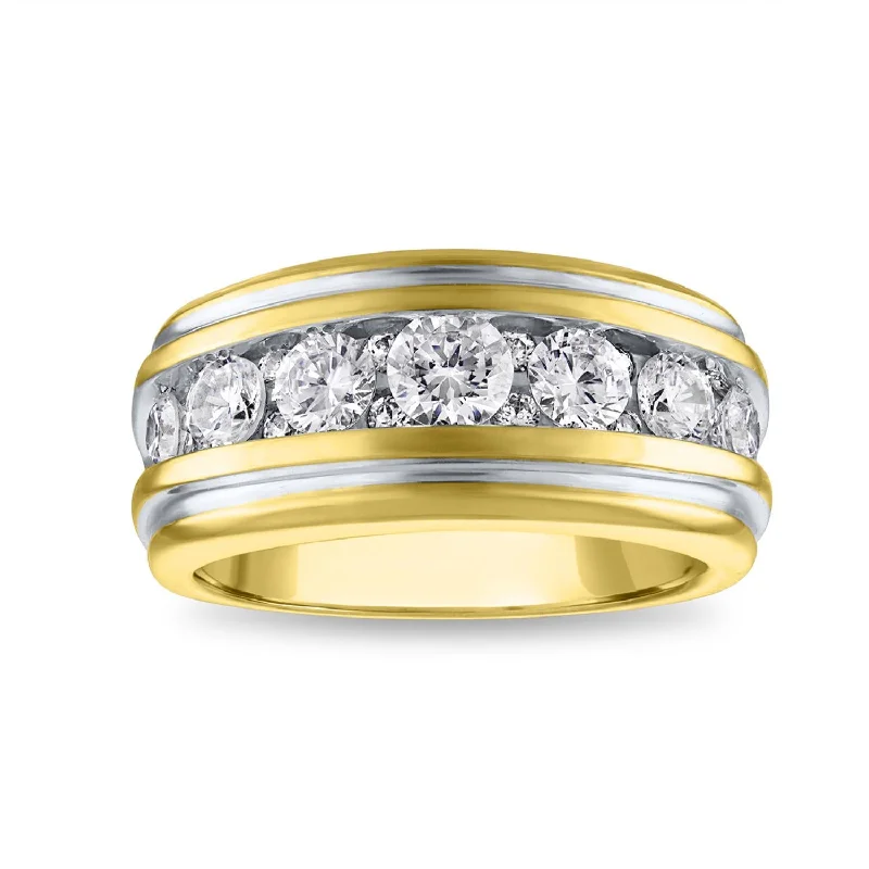 Men's Wedding Ring-Signature EcoLove 2 CTW Lab Grown Diamond Wedding Ring in 14KT Yellow Gold