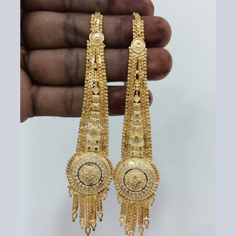 Boho Drop Earrings-Pari Art Jewellery Gold Forming Dangler Earrings