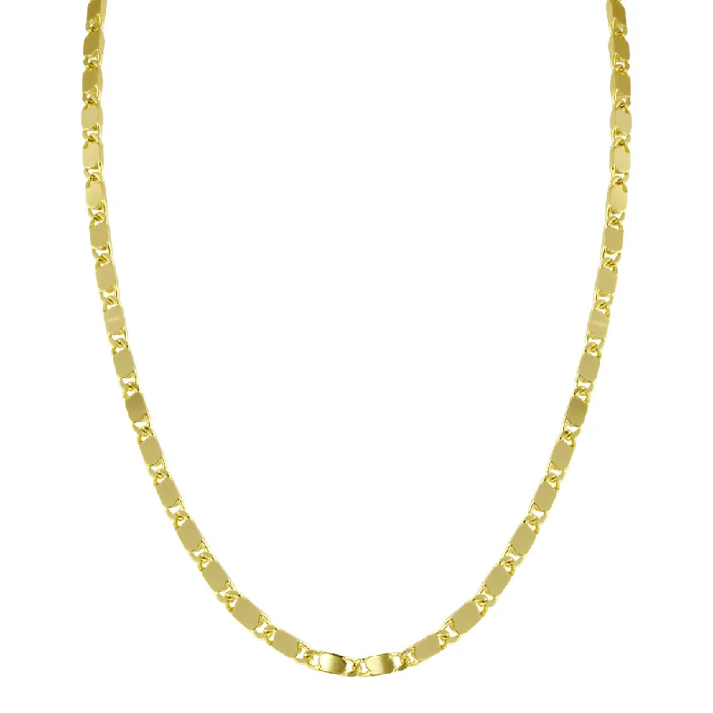 Gold Pendant Necklace-Gold Curb Chain