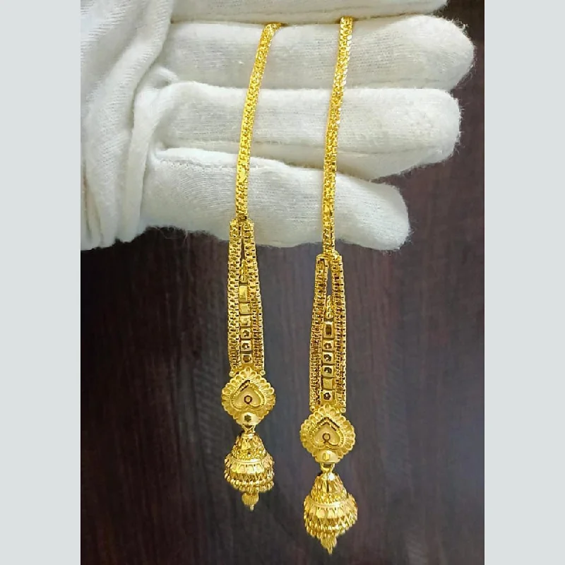 Boho Drop Earrings-Pari Art Jewellery Gold Forming Jhumki Earrings