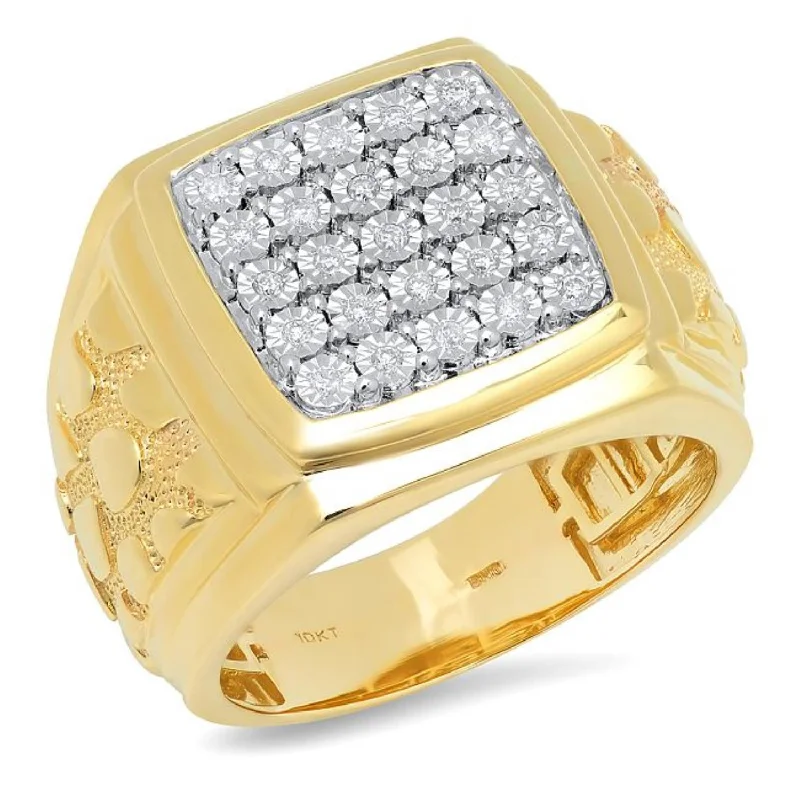 Gold Ring with Diamonds-1/5 CTW Diamond Ring in 10KT Yellow Gold