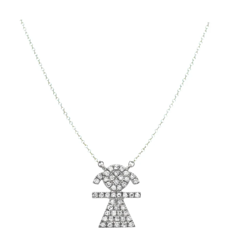 Simple Chain Necklace for Women-Diamond Pave Girl Necklace