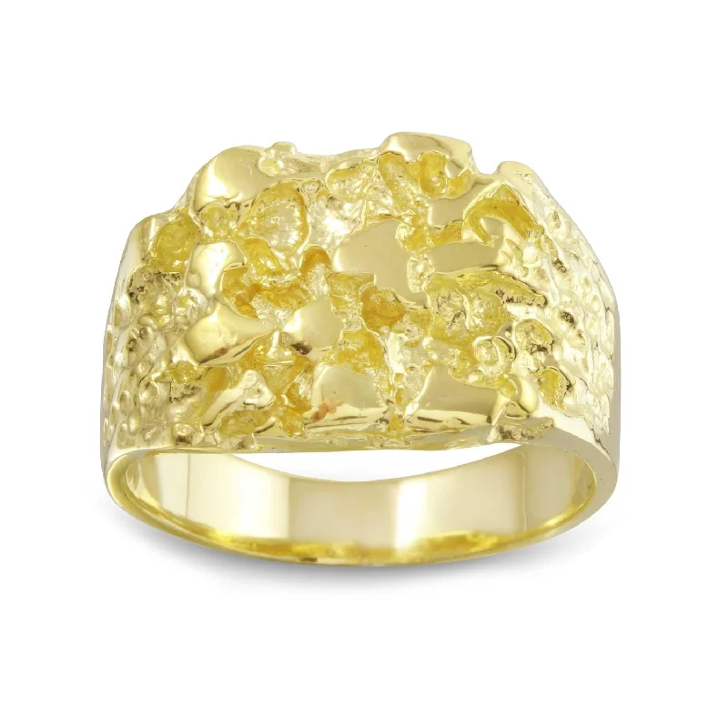 Women’s Stackable Rings-10KT Yellow Gold 13.75MM Nugget Ring