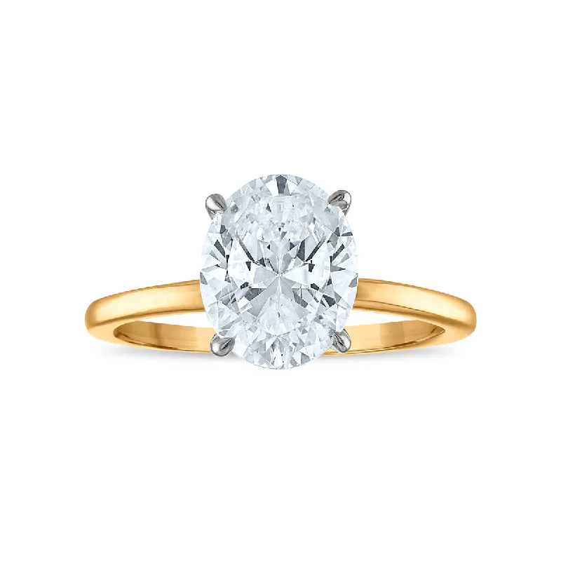 Customizable Engagement Ring-Signature EcoLove Diamond Dreams 2 CTW Lab Grown Oval Solitaire Ring in 14KT Gold