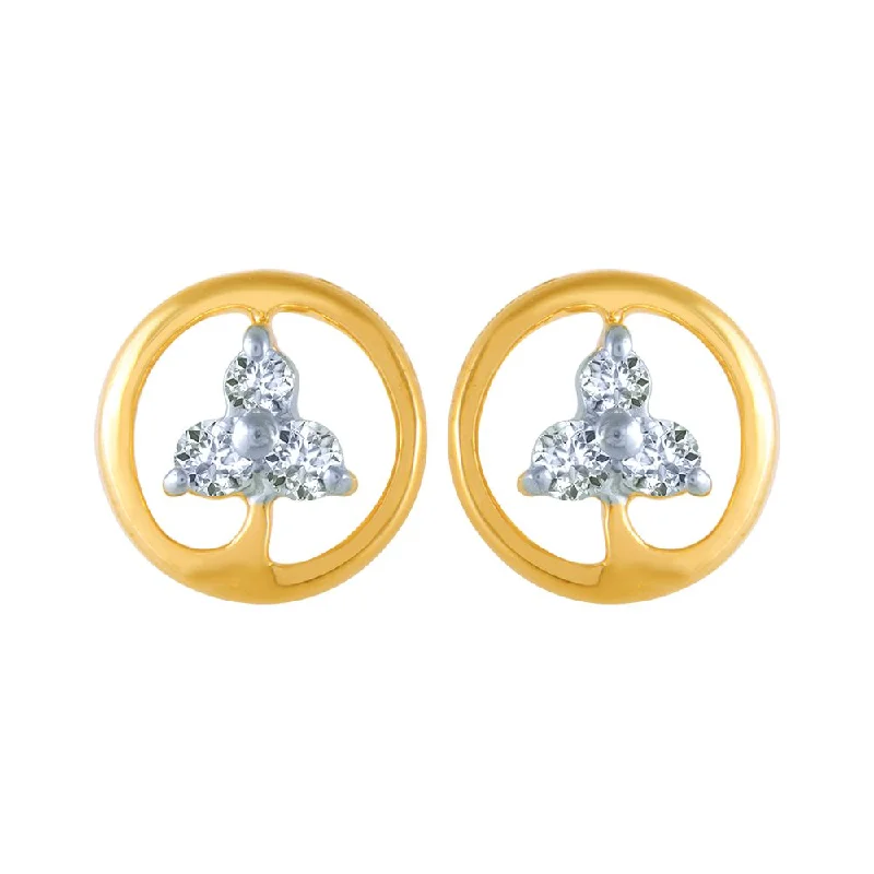 Gemstone Earrings for Wedding-14k (585) Yellow Gold And Diamond Stud Earrings For Women