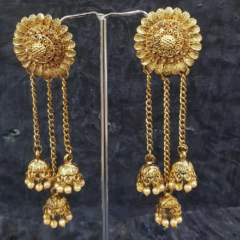 Hollow Hoop Earrings-Shreeji Gold Plated  Jhumki Earrings