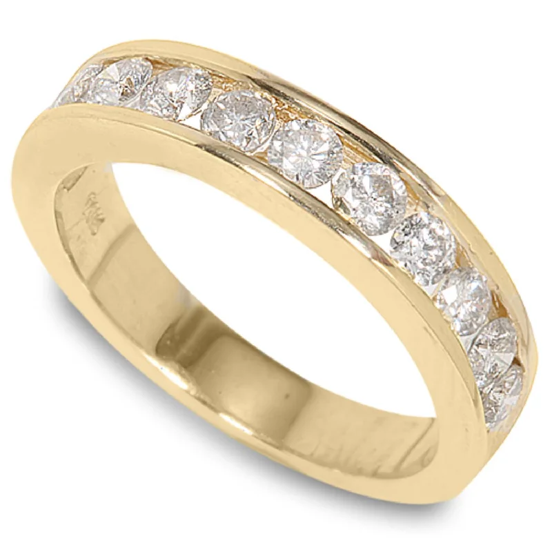 Custom Ring for Anniversary-1 CTW Diamond Wedding Ring in 14KT Yellow Gold