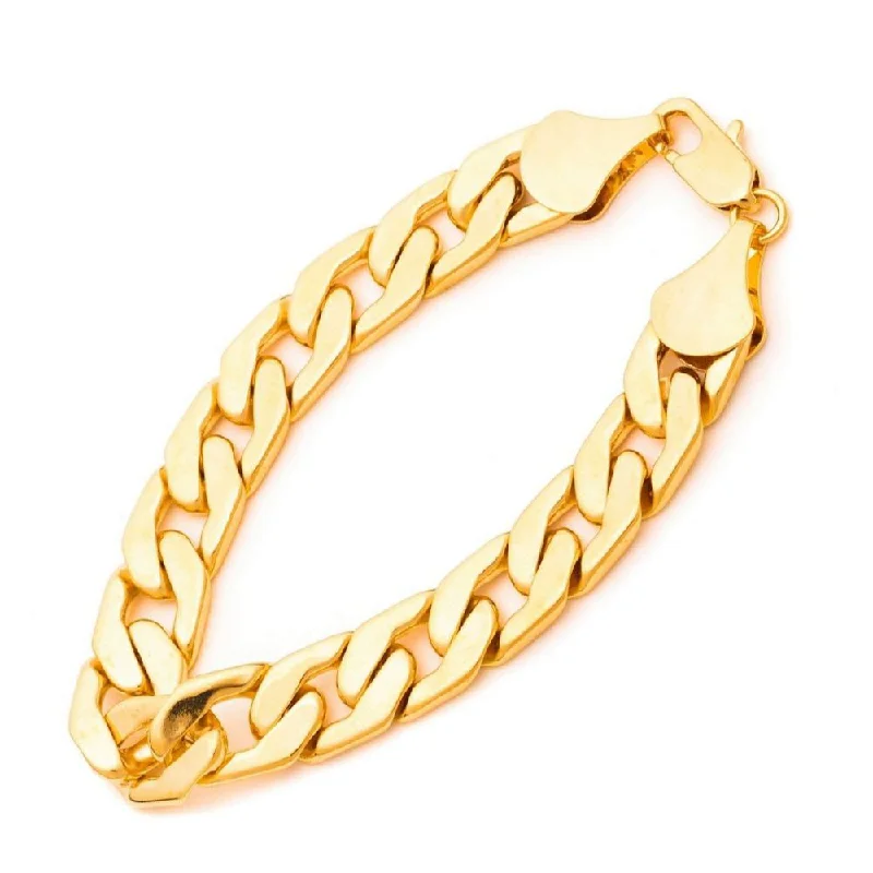 Diamond Bangle for Women-11mm Gold Cuban Link Bracelet Flat