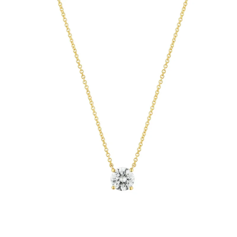 Casual Silver Necklace-Lab dancing diamond